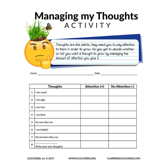 RUMERTIME Activity Sheet - Managing my Thoughts (30/set)